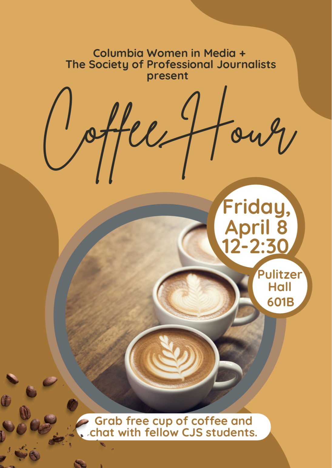 SPJ and women in media coffee hour event on Friday, April 8